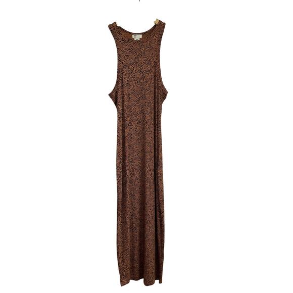 Billabong Tomboy Tank Maxi Dress S Brown Print Surf Boho Beachy Summer Casual - Picture 2 of 8